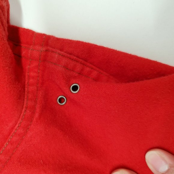 Vtg Woolrich Mens Red Button Up Shirt Jacket Shacket Sz XL Cotton Heavyweight. - Picture 10 of 11